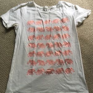 JCrew collection tee pink elephants